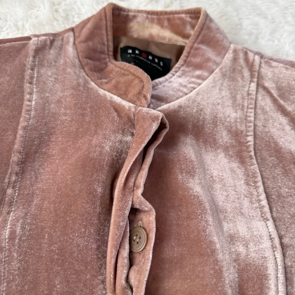 VTG Liz Claiborne Rose Velvet Embroidered Equestrian Blazer Jacket US6 Y2K Fairy - Picture 2 of 8